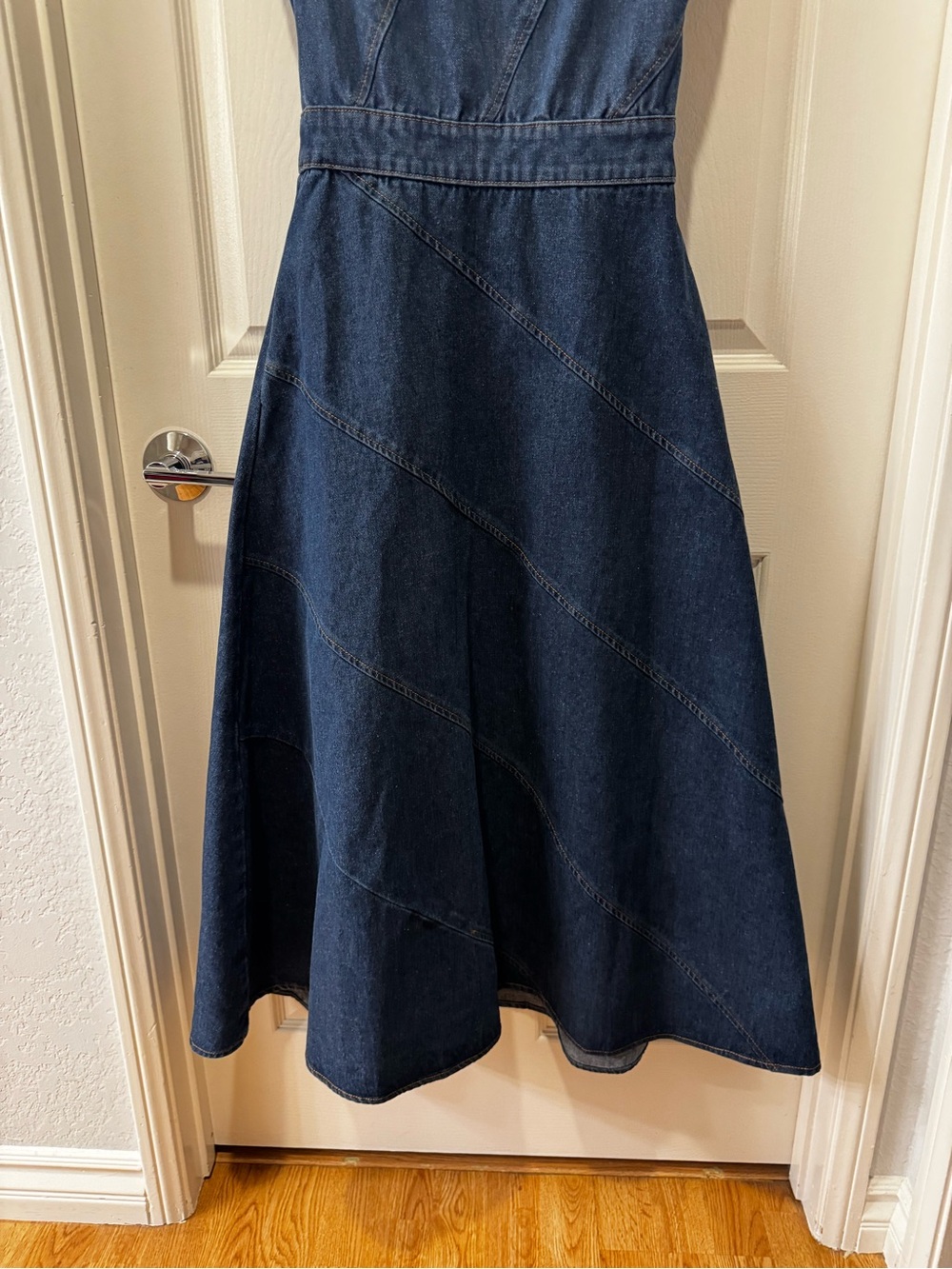 VICI Havana Dark Denim Midi Sundress with Spaghetti Straps Sz M - Picture 6 of 10